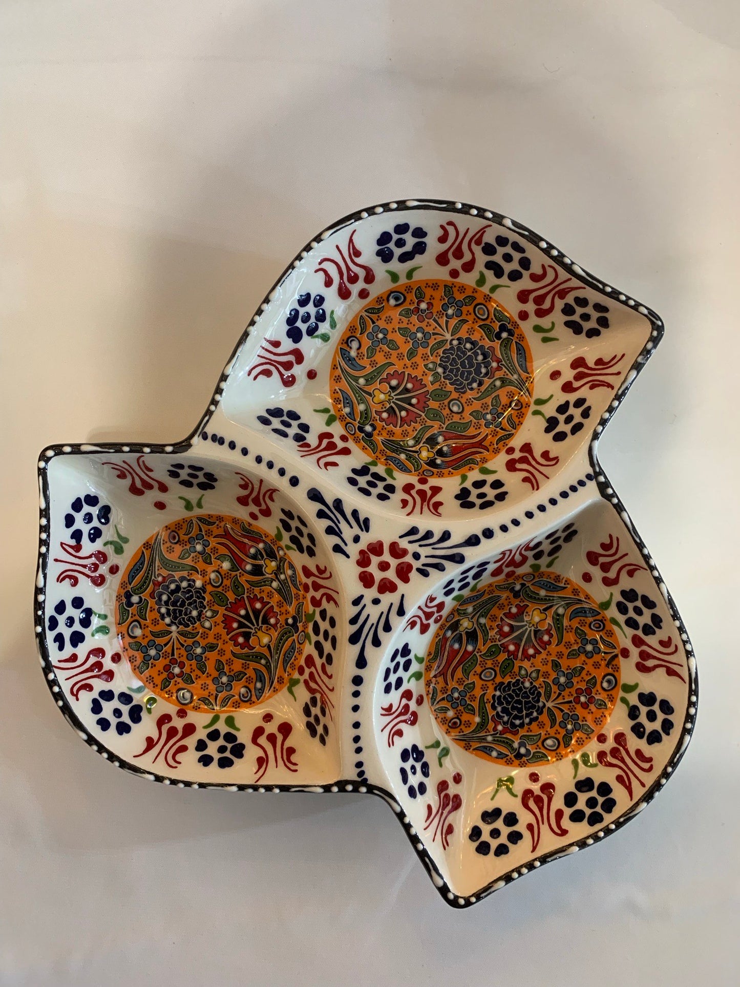 Large Tapas Dish with 3 Sections