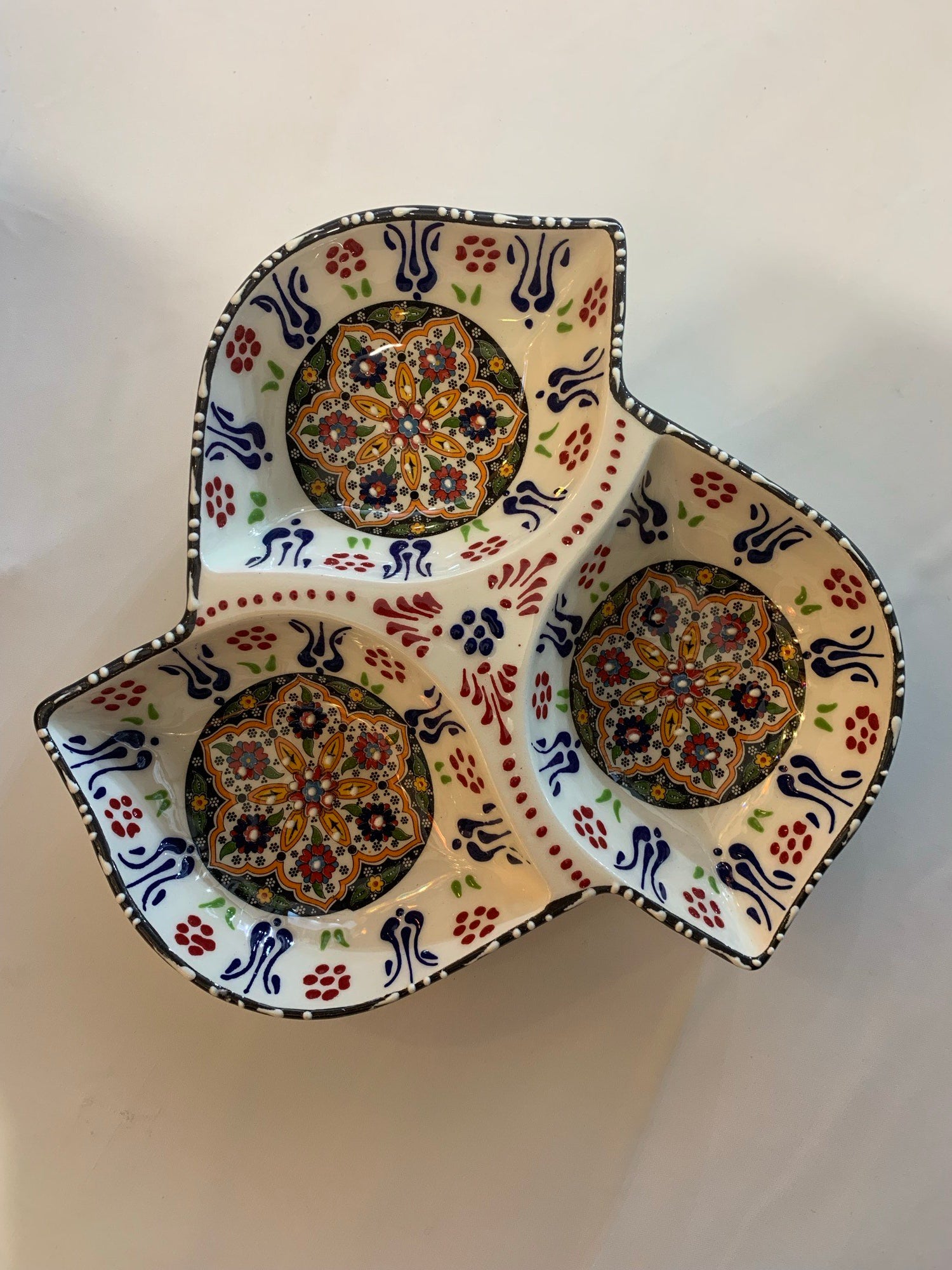 Large Tapas Dish with 3 Sections