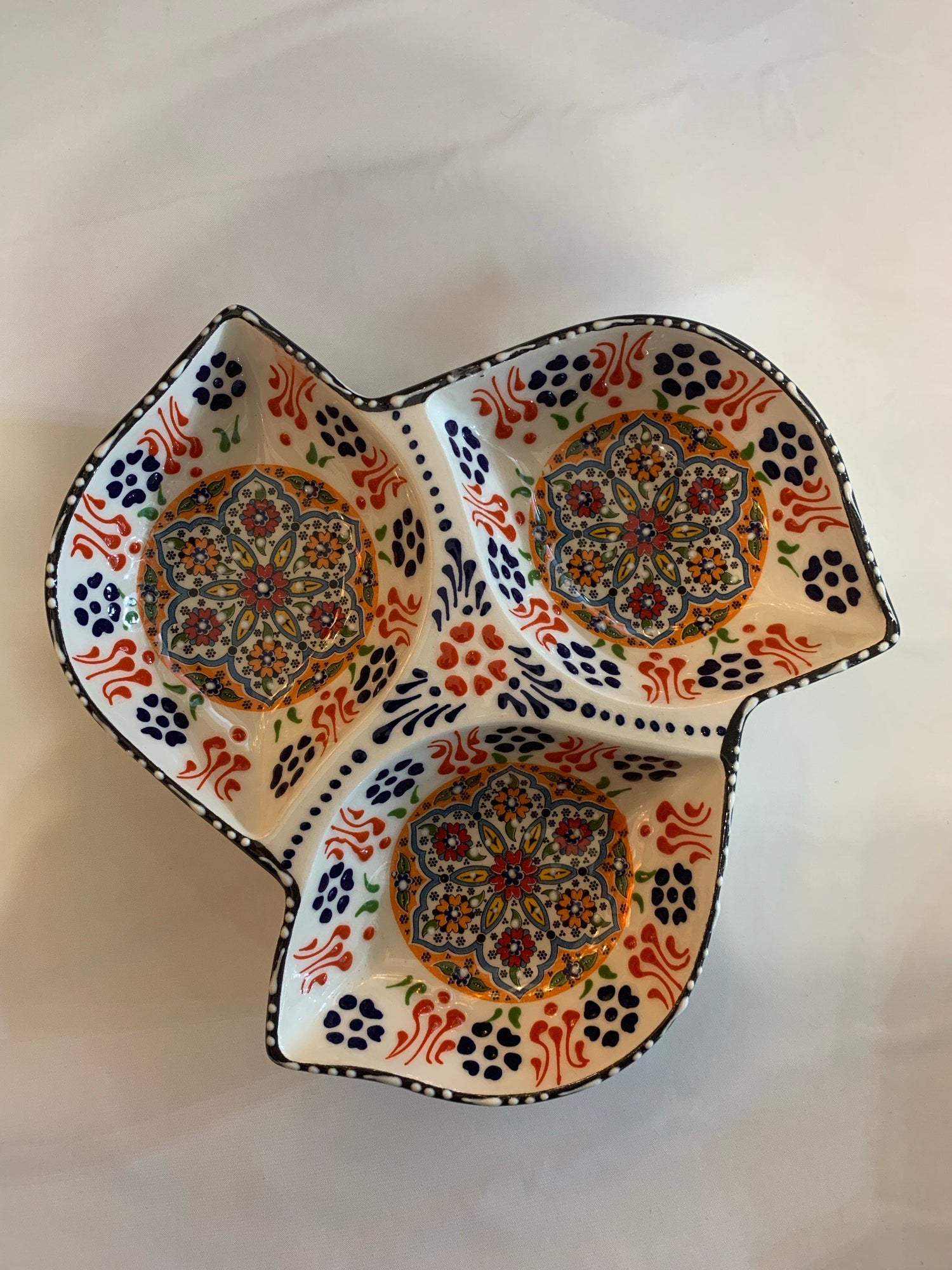 Large Tapas Dish with 3 Sections