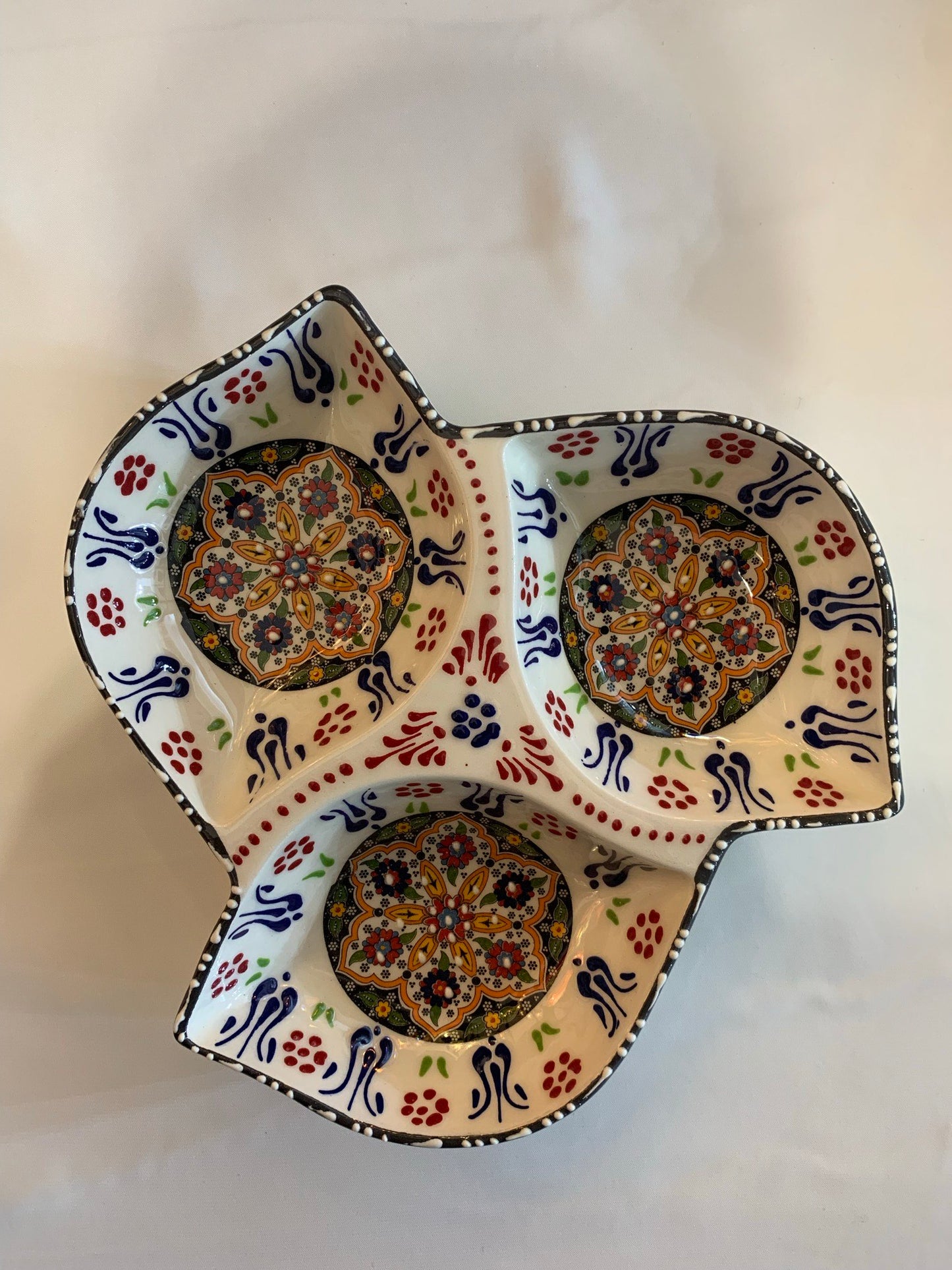 Large Tapas Dish with 3 Sections