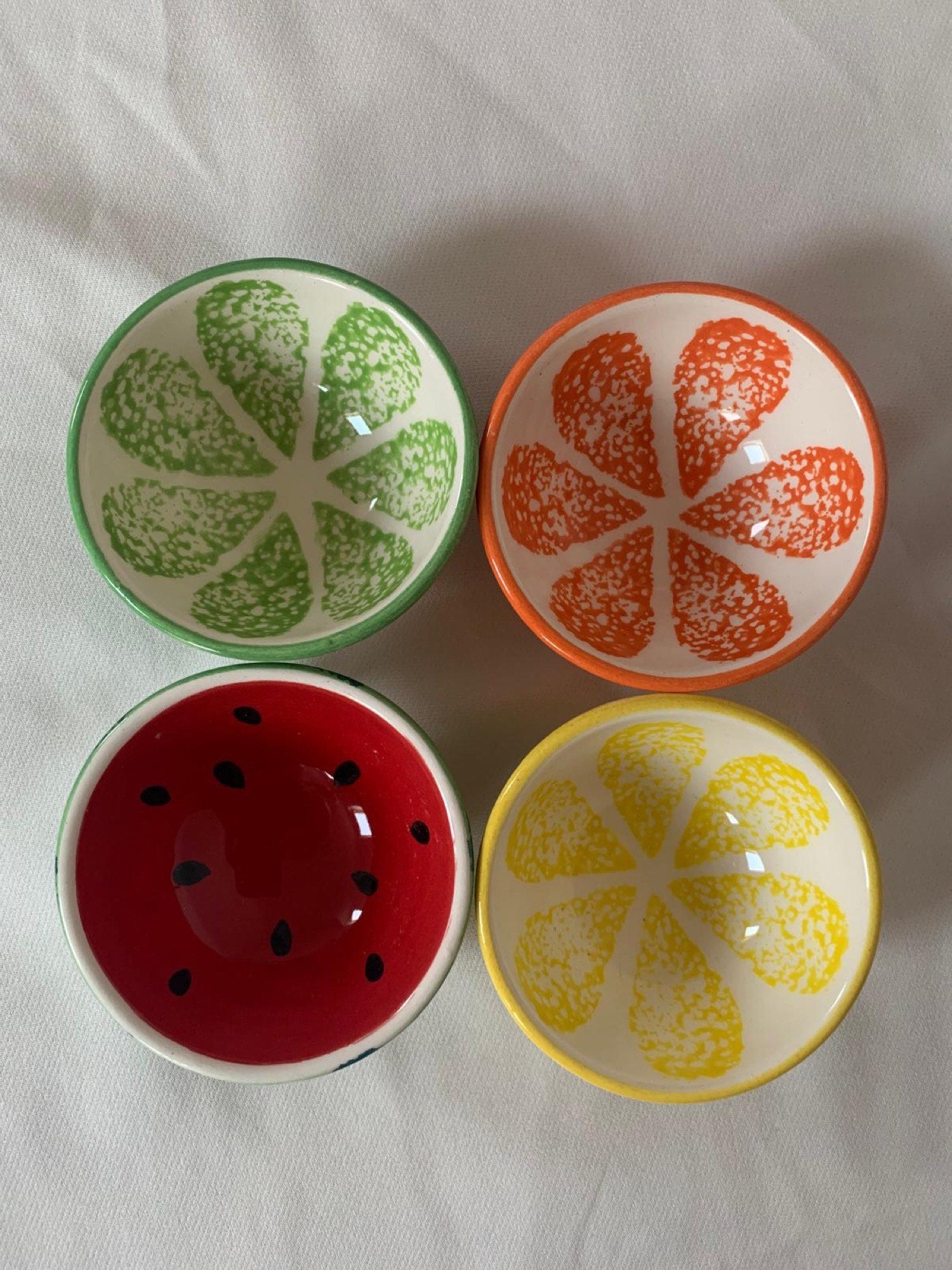 8cm Fruit Dipping Bowls (Watermelon, Lime, Lemon & Tangerine)