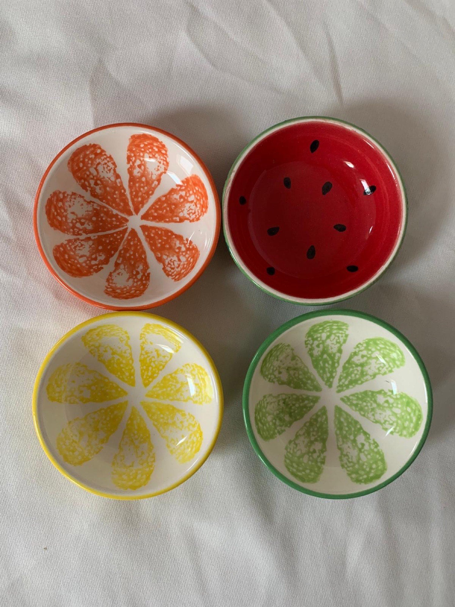 15cm Fruit Shallow Dishes (Watermelon, Lime, Lemon & Tangerine)