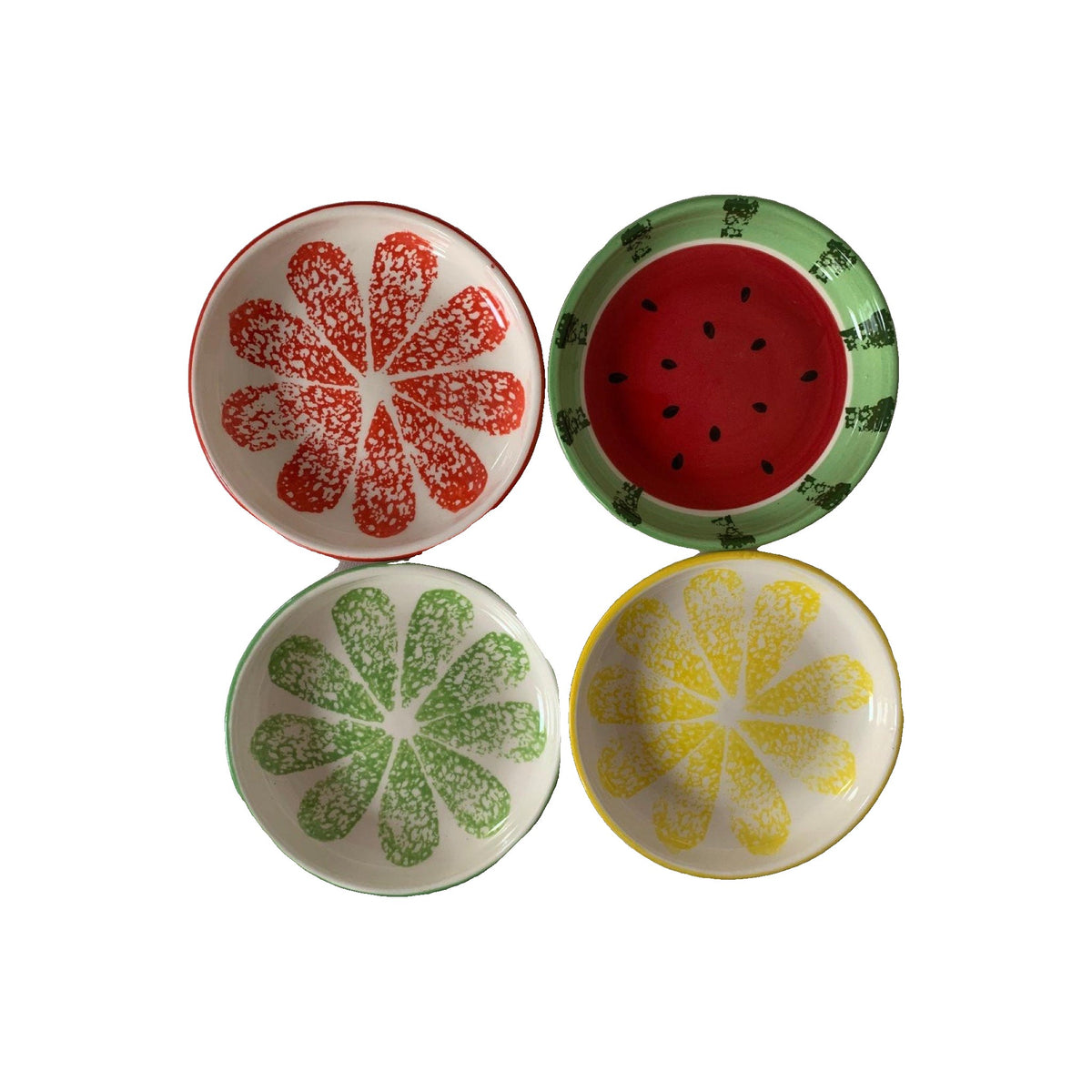 15cm Fruit Shallow Dishes (Watermelon, Lime, Lemon & Tangerine)