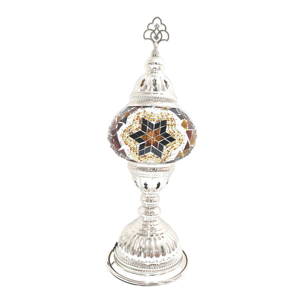 Silver Handcrafted Mosaic Table Lamp – Size 2