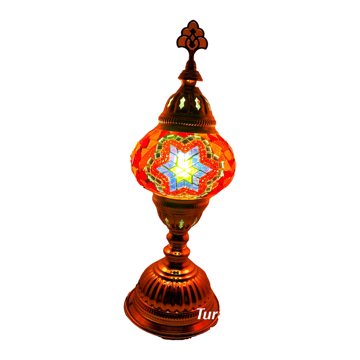 Silver Handcrafted Mosaic Table Lamp – Size 2