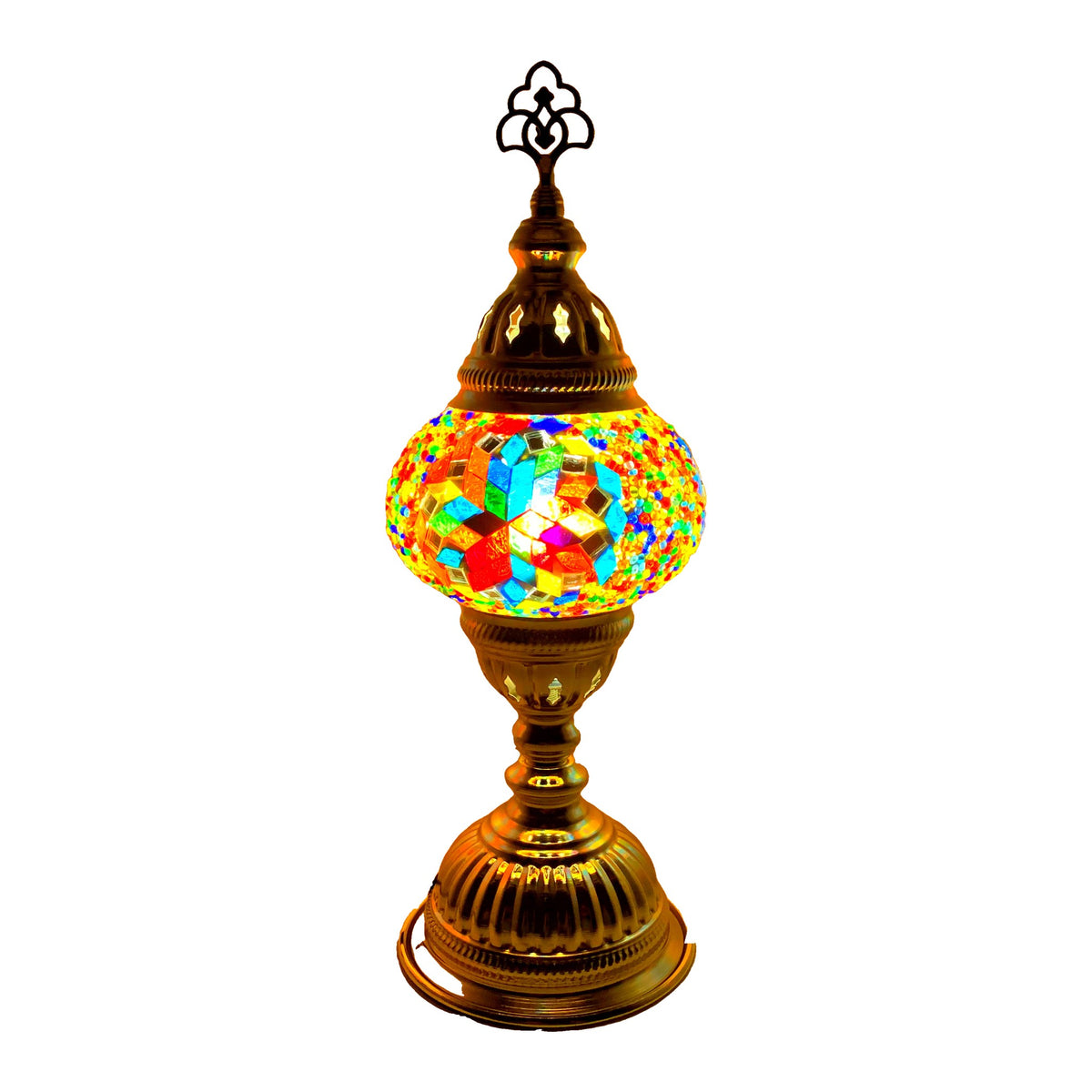 Silver Handcrafted Mosaic Table Lamp – Size 2
