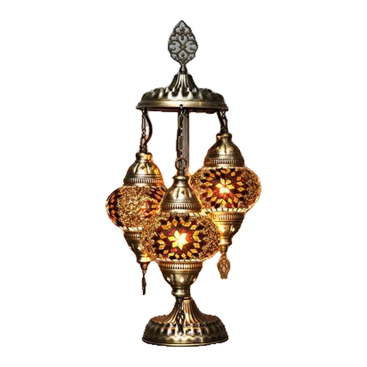 3 Glass Shades Mosaic Floor Light – Glass Size 1