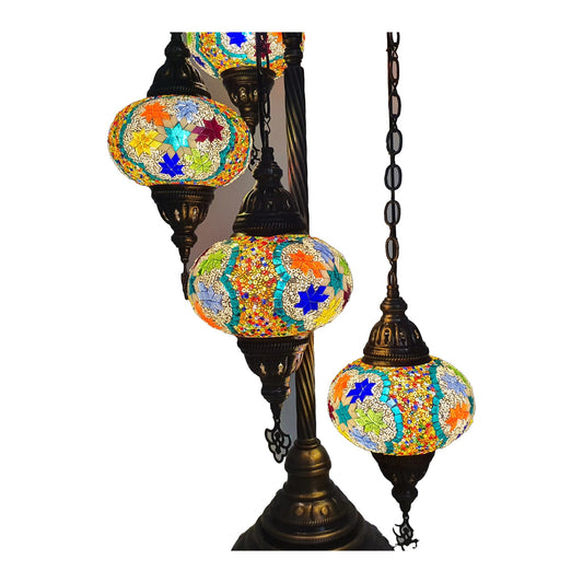 4 Glass Shades Mosaic Floor Light – Glass Size 2