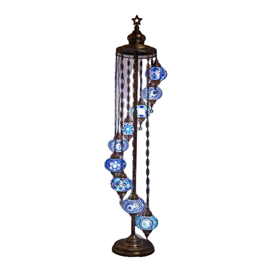 9 Glass Shades Mosaic Floor Light – Glass Size 3
