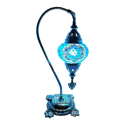 Silver Handcrafted Swan Neck Mosaic Table Lamp – Size 2