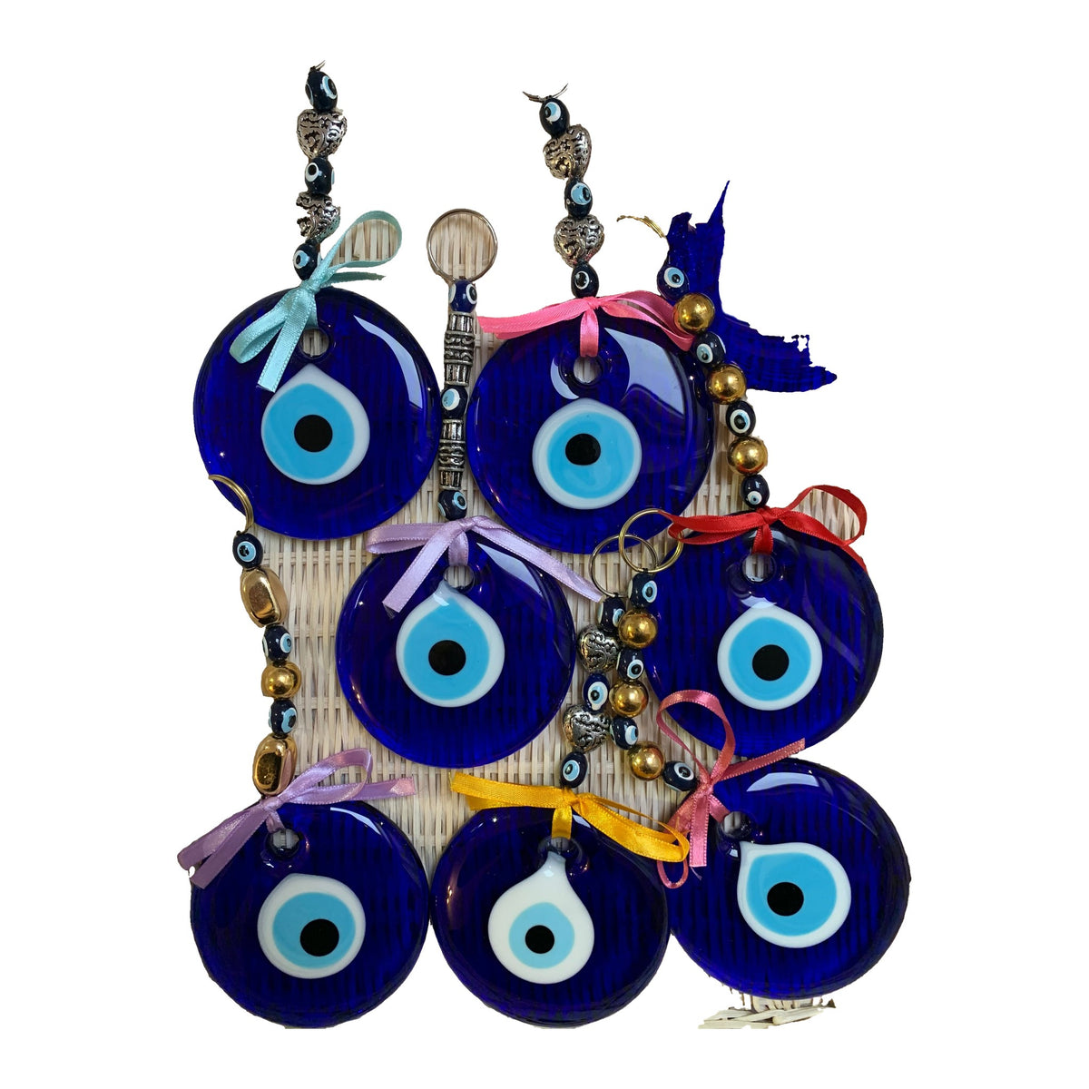 Evil Eye Wall Hanging with Ribbon – 8.5cm Glass Eye