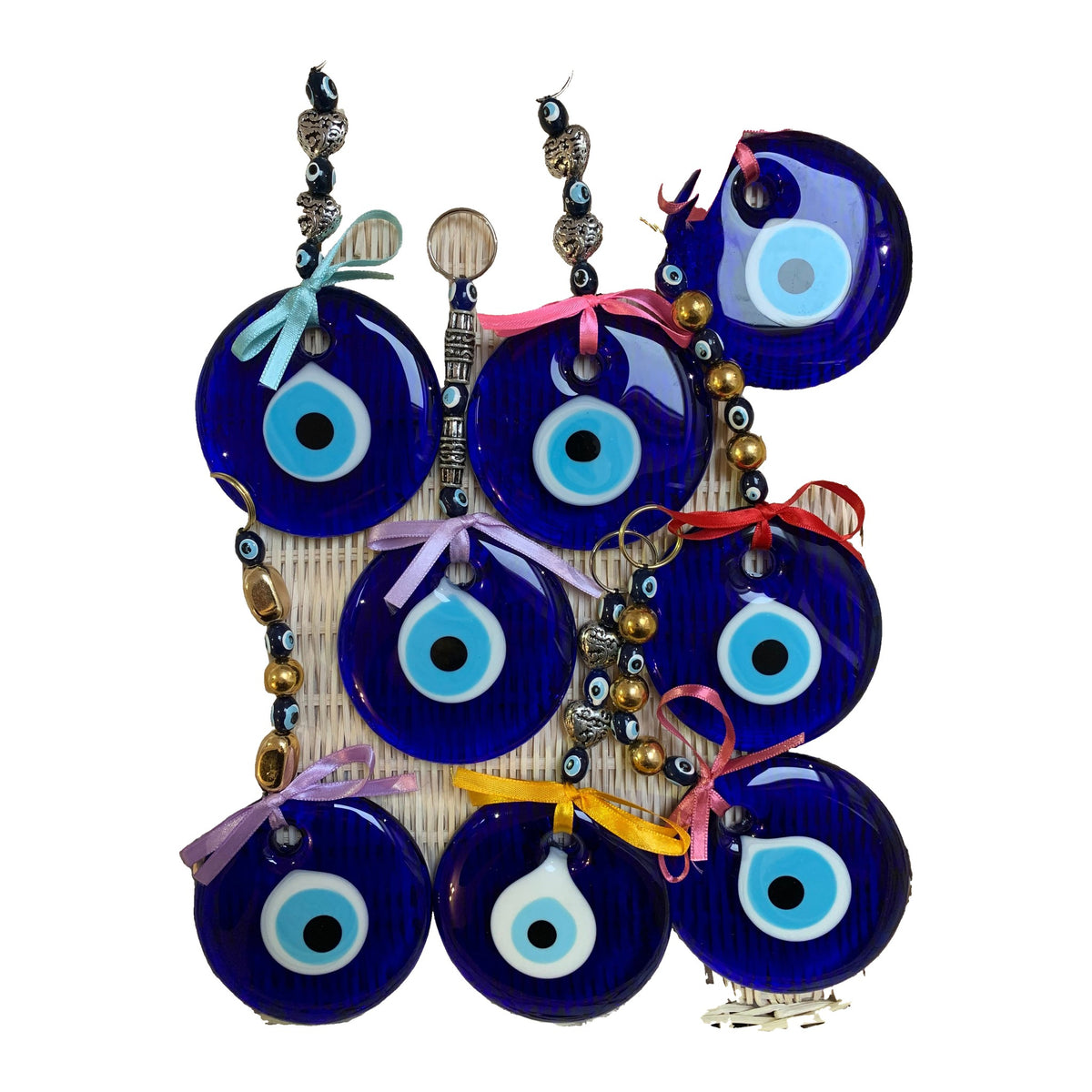 Evil Eye Wall Hanging with Ribbon – 8.5cm Glass Eye