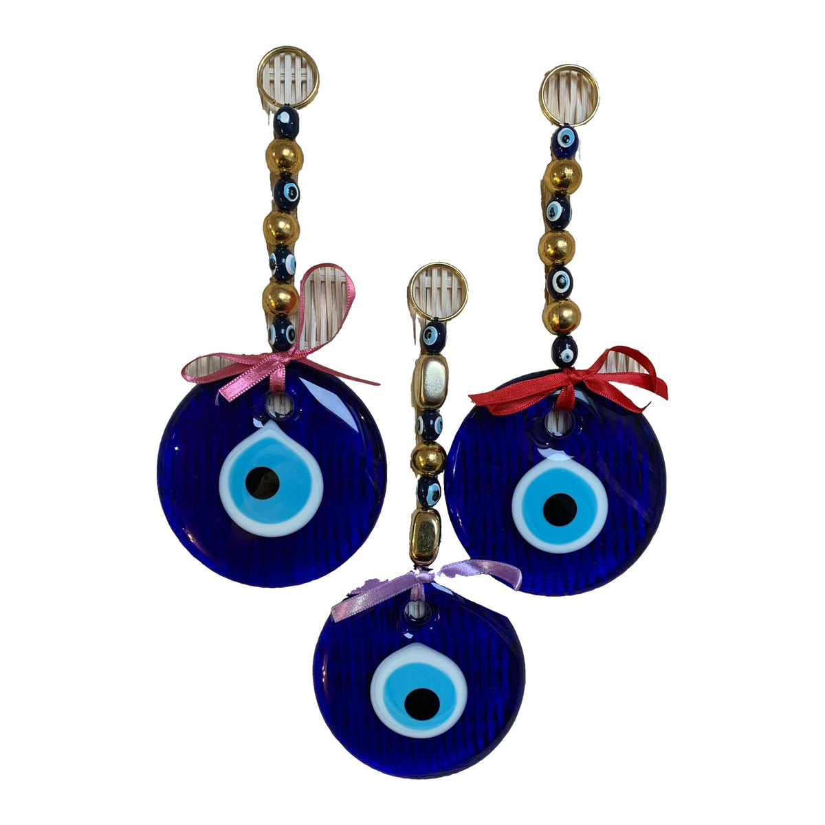 Evil Eye Wall Hanging with Ribbon – 8.5cm Glass Eye