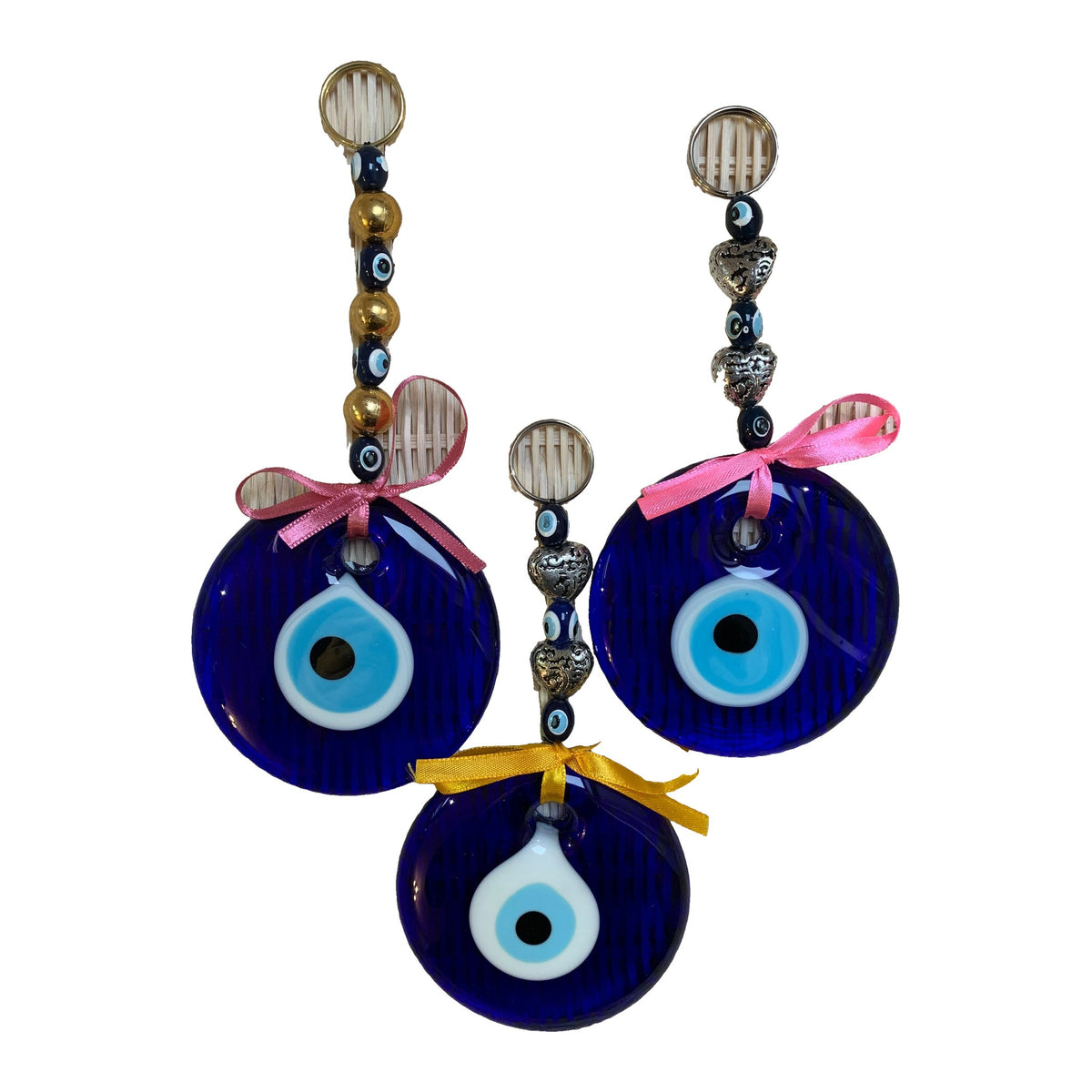 Evil Eye Wall Hanging with Ribbon – 8.5cm Glass Eye