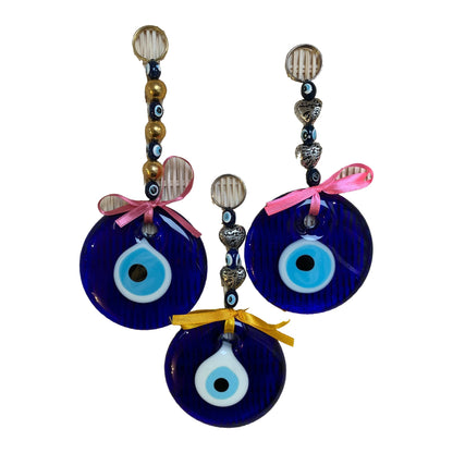 Evil Eye Wall Hanging with Ribbon – 8.5cm Glass Eye