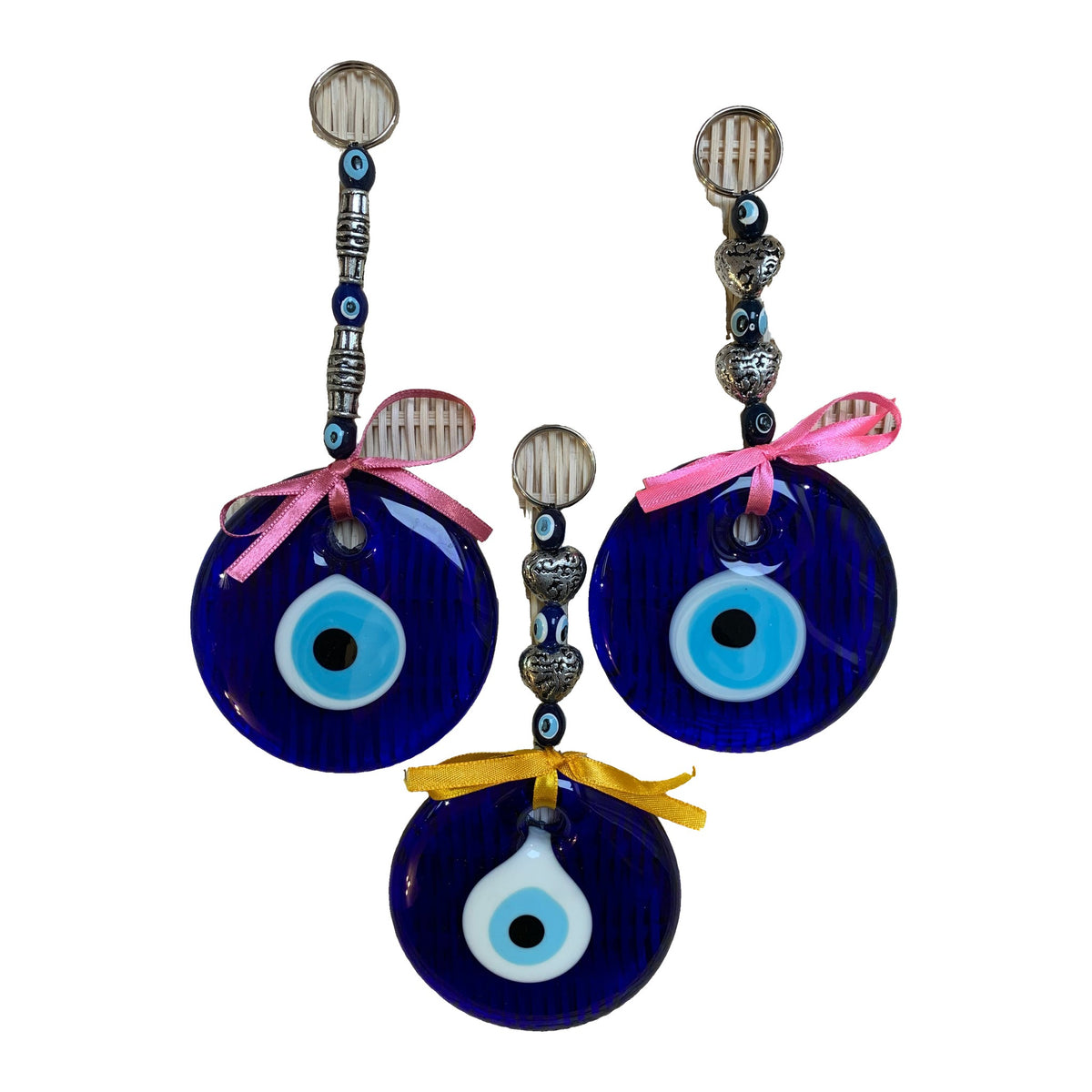 Evil Eye Wall Hanging with Ribbon – 8.5cm Glass Eye
