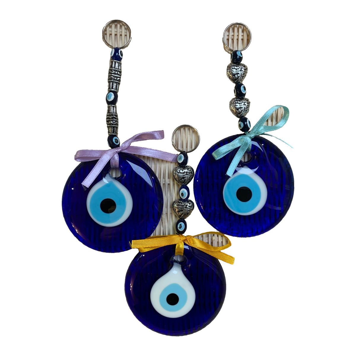 Evil Eye Wall Hanging with Ribbon – 8.5cm Glass Eye