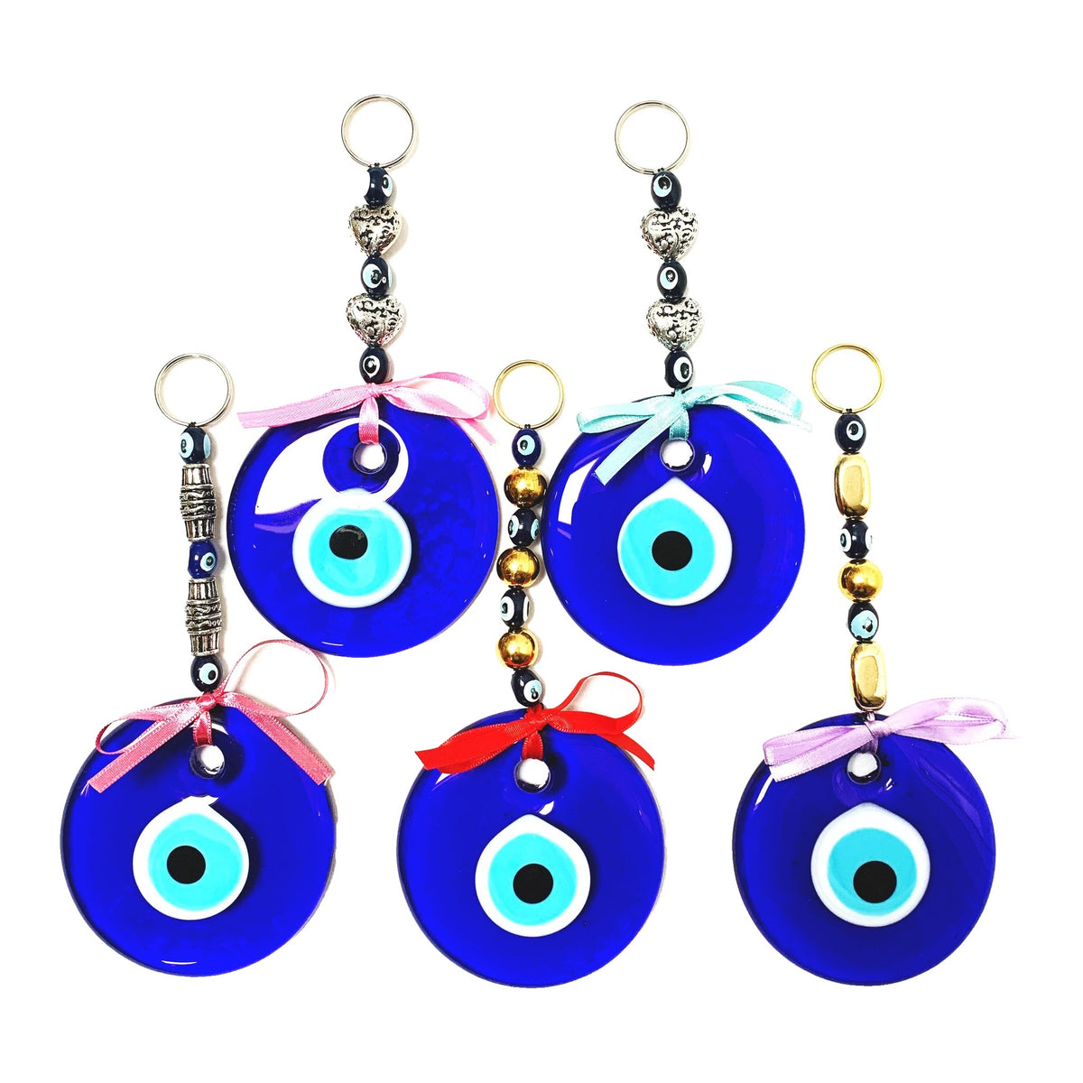 Evil Eye Wall Hanging with Ribbon – 8.5cm Glass Eye