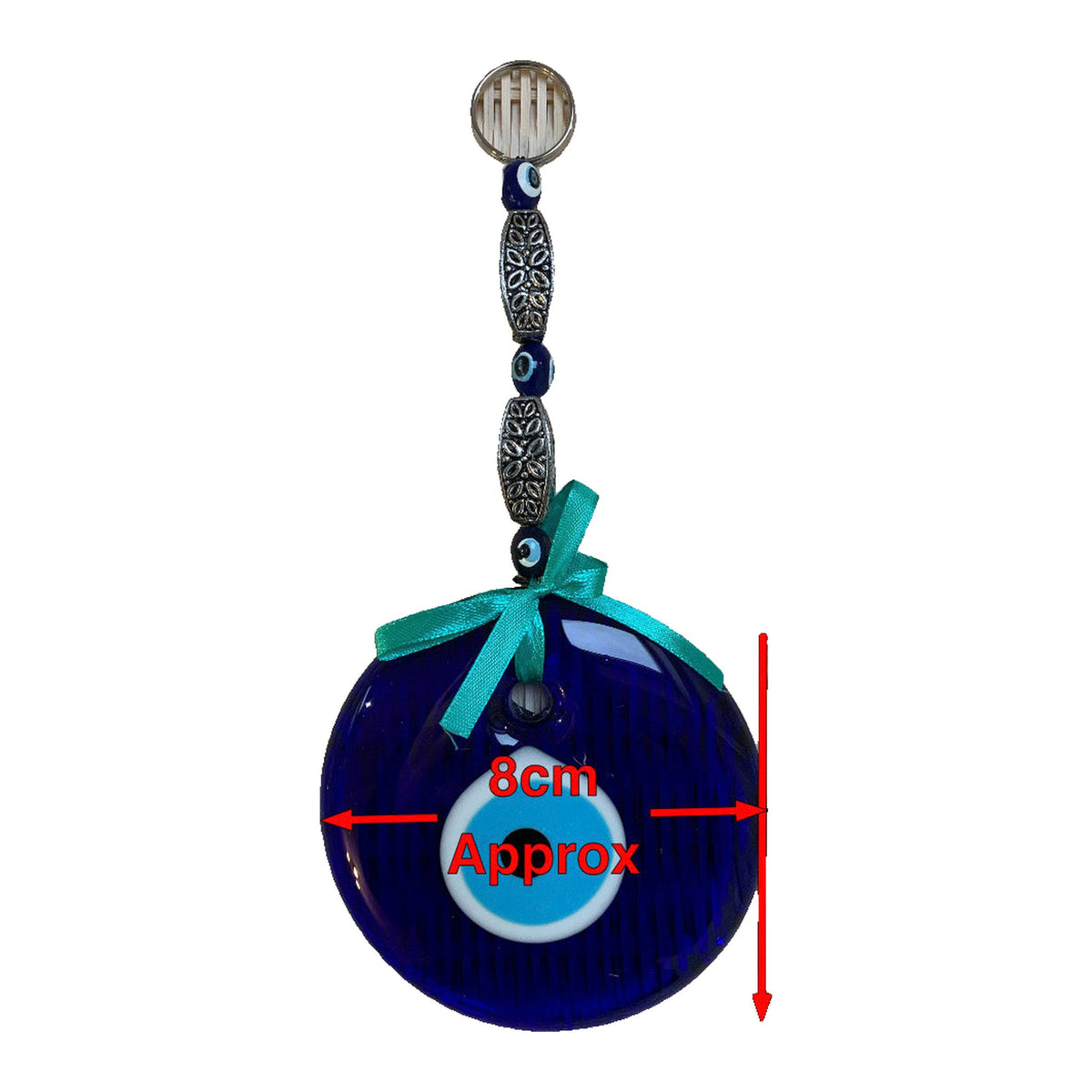 Evil Eye Wall Hanging with Ribbon – 8.5cm Glass Eye