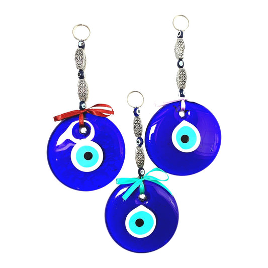 Evil Eye Wall Hanging with Ribbon – 10cm Glass Eye