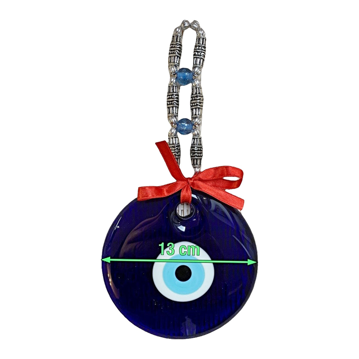 Evil Eye Wall Hanging with Ribbon – 13cm Glass Eye